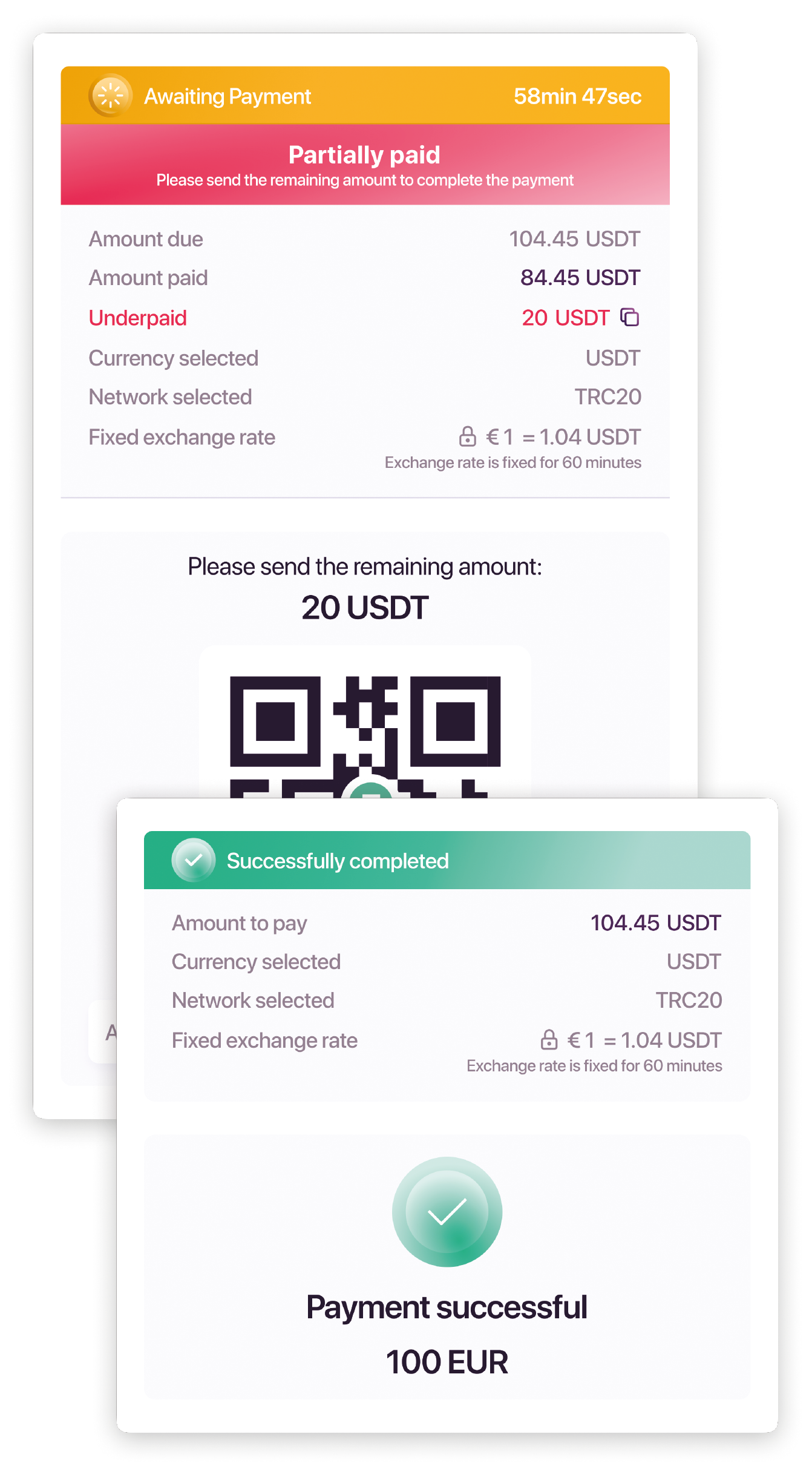 Partial payment handling