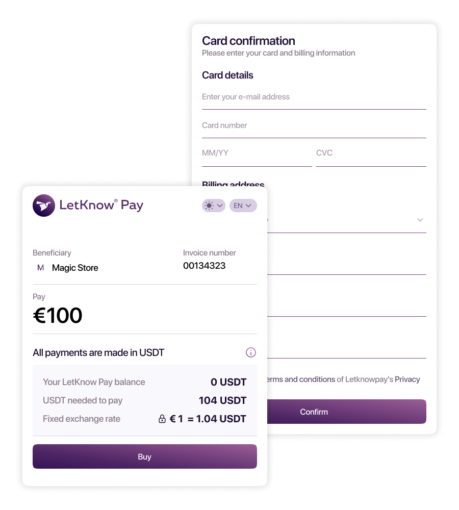 LetKnow Pay - Credit Cards Processing